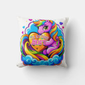 Schattigee Eenhoorn Knuffelen Een Hartkussen Op Ee Kussen (Voorkant)