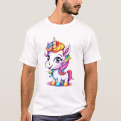 Schattigee eenhoorn koele regenboog positief t-shirt (Voorkant)