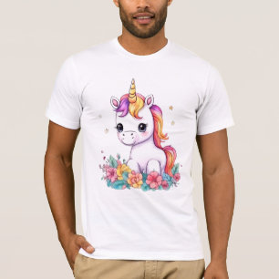 Schattigee eenhoorn koele regenboog positief t-shirt