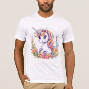 Schattigee eenhoorn koele regenboog positief t-shirt