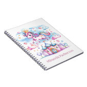 Schattigee Eenhoorn Magisch Kasteel Meisje Custom Notitieboek (Rechterzijde)