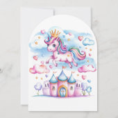 Schattigee Eenhoorn Magisch Kasteelmeisje Verjaard Kaart (Achterkant)