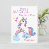 Schattigee Eenhoorn Magische Moederdag Kinderen Kaart (Staand voorkant)