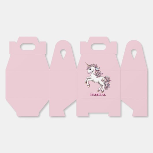 Schattigee Eenhoorn Magische Prinses Girly Verjaar Bedankdoosjes (Ongevouwen)