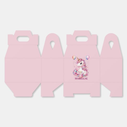 Schattigee Eenhoorn Magische Prinses Girly Verjaar Bedankdoosjes (Ongevouwen)