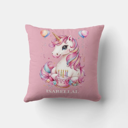 Schattigee Eenhoorn Magische Prinses Girly Verjaar Kussen (Achterkant)