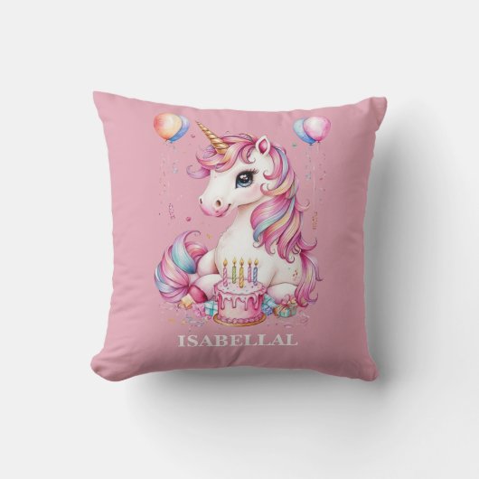Schattigee Eenhoorn Magische Prinses Girly Verjaar Kussen (Voorkant)