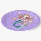 Schattigee Eenhoorn Magische Prinses Girly Verjaar Papieren Bordje (Gekanteld)