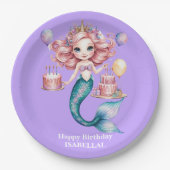 Schattigee Eenhoorn Magische Prinses Girly Verjaar Papieren Bordje (Voorkant)