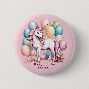 Schattigee Eenhoorn Magische Prinses Girly Verjaar Ronde Button 5,7 Cm