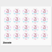 Schattigee Eenhoorn Magische Prinses Girly Verjaar Ronde Sticker (Vel)
