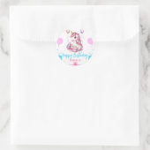 Schattigee Eenhoorn Magische Prinses Girly Verjaar Ronde Sticker (Tas)