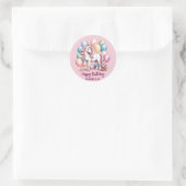 Schattigee Eenhoorn Magische Prinses Girly Verjaar Ronde Sticker (Tas)