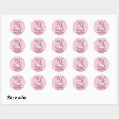 Schattigee Eenhoorn Magische Prinses Girly Verjaar Ronde Sticker (Vel)