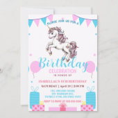 Schattigee Eenhoorn Magische Prinses Girly Verjaar Save The Date (Voorkant)