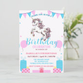 Schattigee Eenhoorn Magische Prinses Girly Verjaar Save The Date (Staand voorkant)