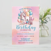 Schattigee Eenhoorn Magische Prinses Girly Verjaar Save The Date (Staand voorkant)