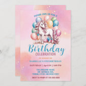 Schattigee Eenhoorn Magische Prinses Girly Verjaar Save The Date (Voorkant / Achterkant)