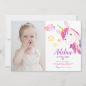 Schattigee Eenhoorn Meisje Magische Verjaardag Reg Kaart (Voorkant)