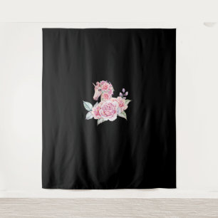 Schattigee Eenhoorn met Bloemen Bloemen Bloemen Ee Wandkleed