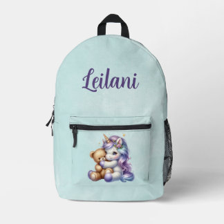 Schattigee Eenhoorn met een Teddybeer Gepersonalis Bedrukte Rugzak