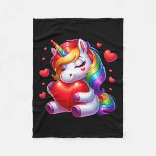 Schattigee eenhoorn met hart Valentijnsdag voor me Fleece Deken