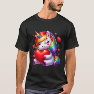 Schattigee eenhoorn met hart Valentijnsdag voor me T-shirt