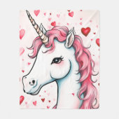 Schattigee Eenhoorn met Harten Fleece Deken (Voorkant)
