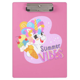 Schattigee eenhoorn met ijsje klembord