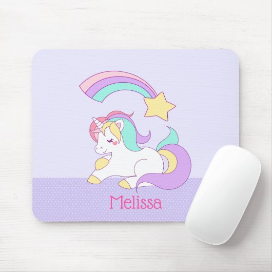 Schattigee Eenhoorn met Kleurrijke Shooting Star C Muismat (Met muis)