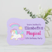 Schattigee Eenhoorn met Kleurrijke Shooting Star V Kaart (Staand voorkant)