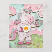 Schattigee eenhoorn met koffie en ei briefkaart (Voorkant)