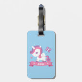Schattigee Eenhoorn met Vleugels Gepersonaliseerd  Bagagelabel (Achterkant verticaal)