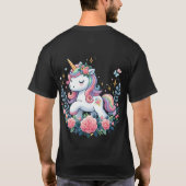Schattigee eenhoorn op bloemen t-shirt (Achterkant)