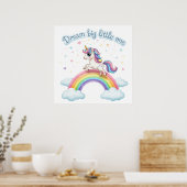 Schattigee Eenhoorn op Regenboog, Kinderkamer Prin Poster (Keuken)