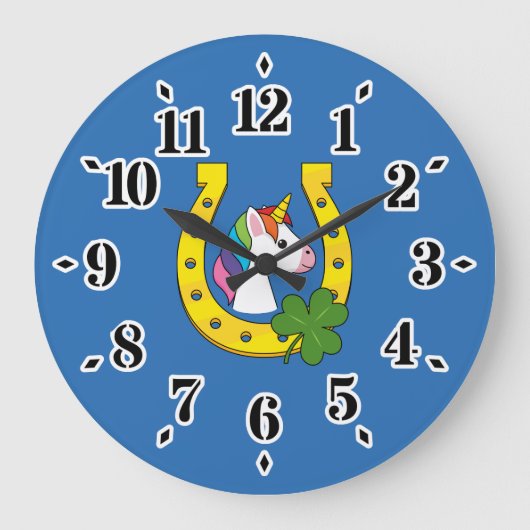 Schattigee Eenhoorn op St Patrick's Day Grote Klok (Voorkant)
