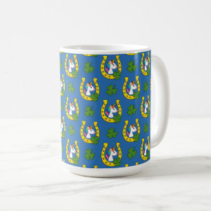 Schattigee Eenhoorn op St Patrick's Day Pattern Koffiemok