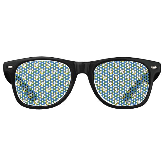 Schattigee Eenhoorn op St Patrick's Day Pattern Retro Zonnebril (Voorkant)