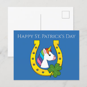 Schattigee Eenhoorn op St Patrick's Day personal Feestdagenkaart