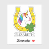 Schattigee Eenhoorn op St Patrick's Day | personal Sticker (Vel)