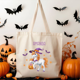 Schattigee Eenhoorn Paard Trick or treat Custom Na Tote Bag