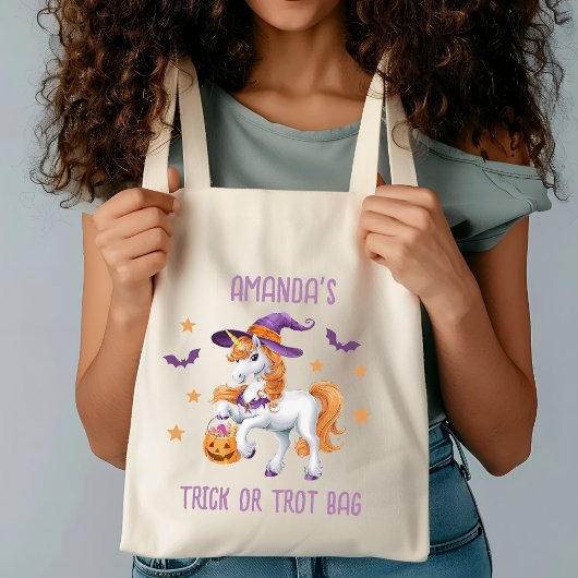Schattigee Eenhoorn Paard Trick or treat Gepersona Tote Bag