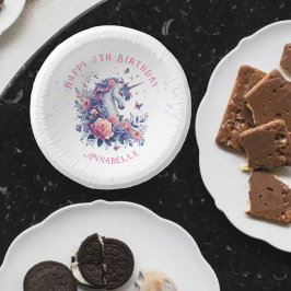 Schattigee Eenhoorn Paarse Roze Bloemen Meisjes Ve Papieren Kommen