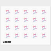 Schattigee eenhoorn pastel kleur ronde sticker (Vel)