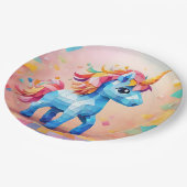 Schattigee eenhoorn Pinata verjaardagsuitnodiging Papieren Bordje (Gekanteld)