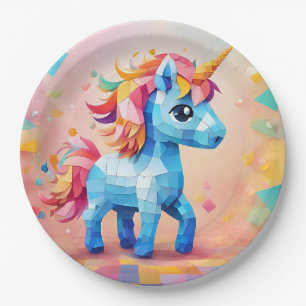 Schattigee eenhoorn Pinata verjaardagsuitnodiging Papieren Bordje