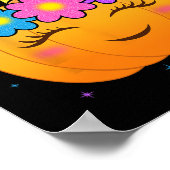 Schattigee Eenhoorn Pompoen Meisjes Kinder Plezier Poster (Hoek)