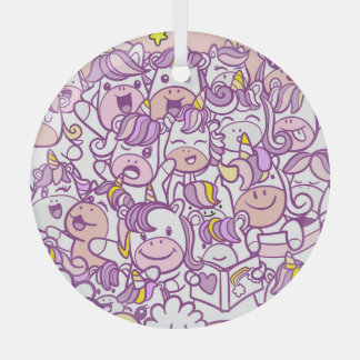 Schattigee Eenhoorn Pony: Magic Doodle Collectie Glas Ornament