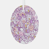 Schattigee Eenhoorn Pony: Magic Doodle Collectie Glas Ornament (Voorkant links)