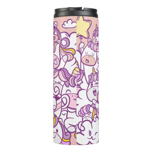 Schattigee Eenhoorn Pony: Magic Doodle Collectie Thermosbeker (Achterkant)